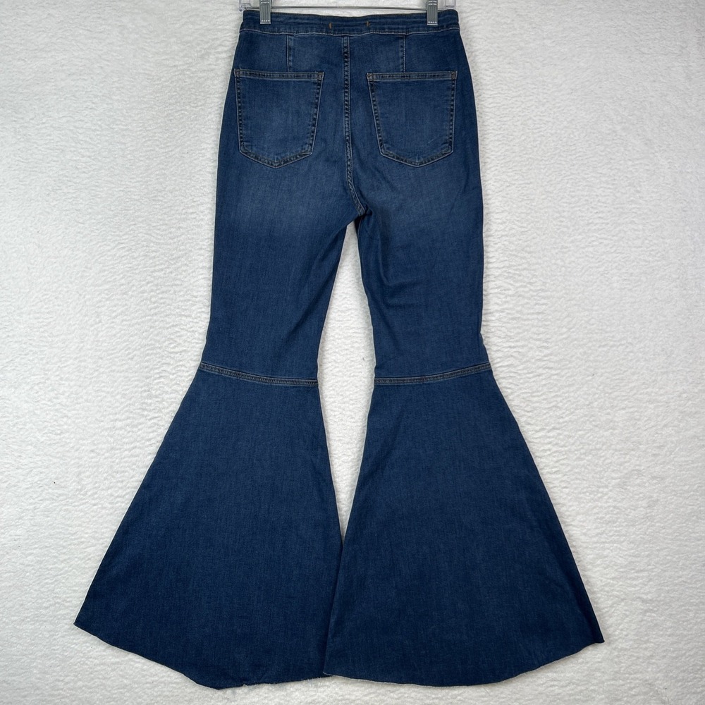 FREE PEOPLE WOMEN'S MID WASH HIGH RISE JUST FLOAT ON FLARE JEANS STRETCH 27R - Picture 7 of 15